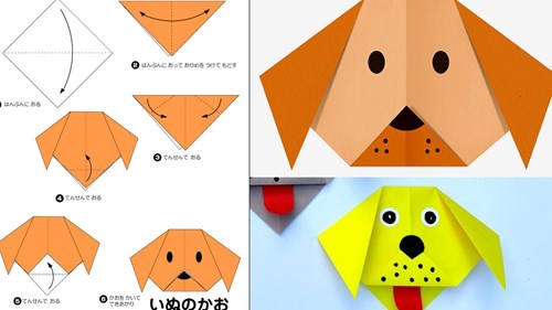 Cách làm đồ chơi bằng giấy cho bé có hình con chó