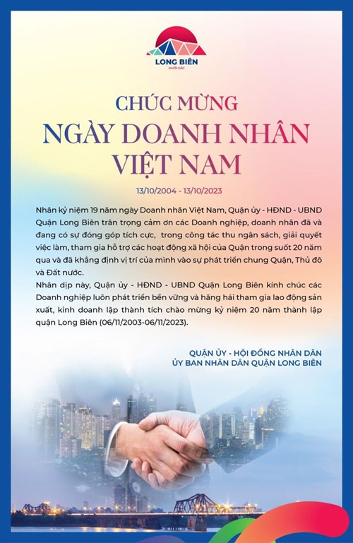 Chúc mừng ngày Doanh nhân Việt Nam (13/10/2004 - 13/10/2023)