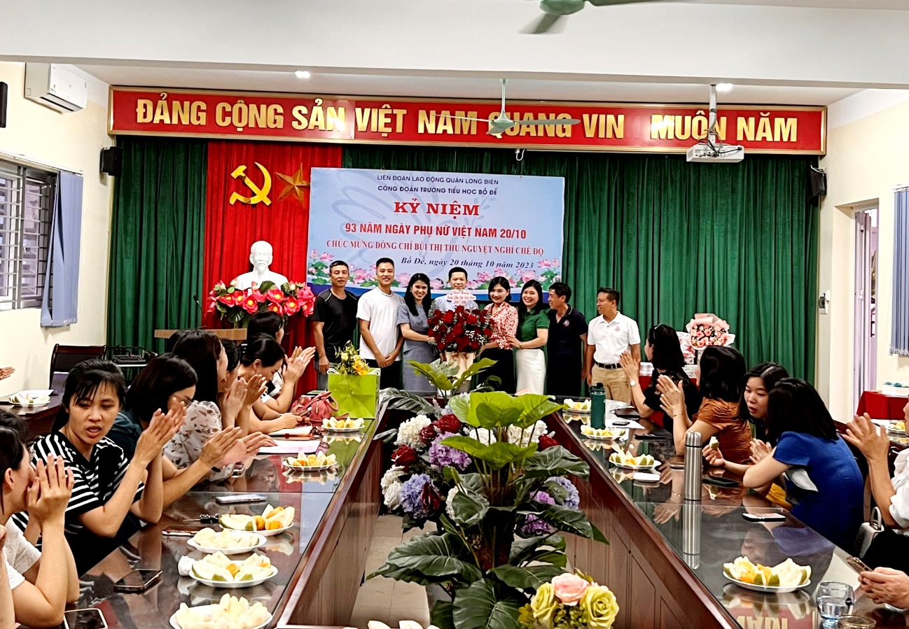 Công đoàn trường Tiểu học Bồ Đề tổ chức kỉ niệm 93 năm ngày Thành lập Hội Liên hiệp Phụ nữ Việt Nam (20/10/1930 - 20/10/2023)