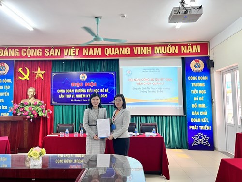 Chào mừng cô giáo Đinh Thị Thoa đến nhận công tác tại trường Tiểu học Bồ Đề