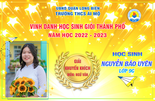 Nguyễn Bảo Uyên cô học sinh lớp 9G - Tấm gương học sinh giỏi trong nhiều năm liền