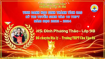 Đinh Phương Thảo - cô học trò say mê môn Địa lý đỗ chuyên trường THPT Chu Văn An