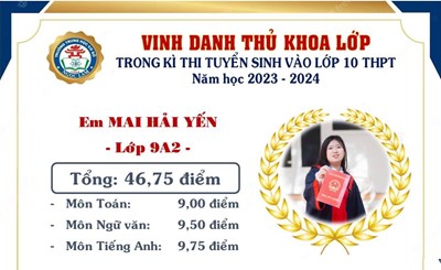 Mai Hải Yến – Tân Thủ Khoa trong Kỳ thi tuyển sinh vào lớp 10 THPT năm học 2023 – 2024 của trường THCS Ngọc Lâm