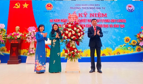 Trường THCS Ngô Gia Tự tổ chức Lễ kỉ niệm 40 năm ngày nhà giáo Việt Nam và đón nhận Bằng khen của Bộ giáo dục đào tạo