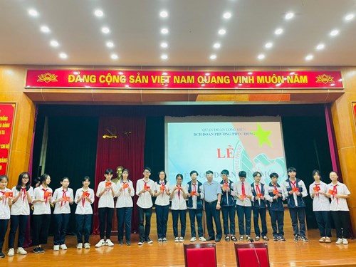 Lễ kết nạp Đoàn năm 2023 của các em học sinh trường THCS Phúc Đồng 