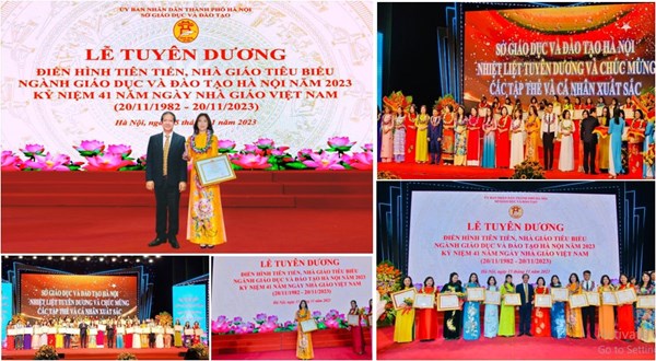 Chúc mừng cô giáo Phạm Thanh Dung - đạt giải Nhà giáo Hà Nội tâm huyết sáng tạo lần thứ 7 năm 2023