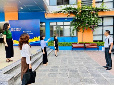 Trường Tiểu học Đoàn Khuê đón đoàn kiểm tra thực hiện phong trào  Xây dựng trường học xanh - sạch - đẹp - văn minh - hạnh phúc  năm 2022..