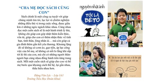 Bài dự thi  Cha mẹ đọc sách cùng con  - PHHS Đặng Văn Lộc Lơp 3A1
