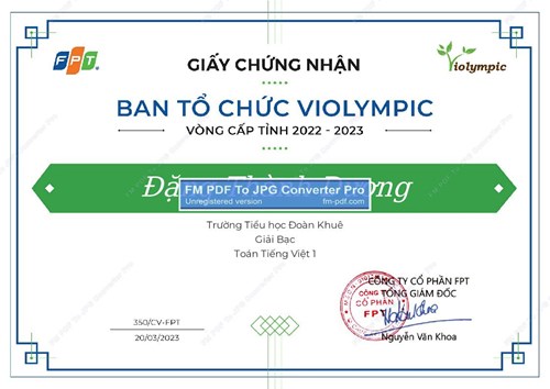 02 HS đạt giải Bạc cấp thành phố cuộc thi Toán Tiếng Việt violympic năm học 2022 - 2023