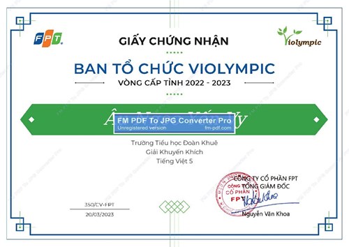 14 HS đạt giải Khuyến khích cấp thành phố cuộc thi Tiếng Việt violympic năm học 2022 - 2023