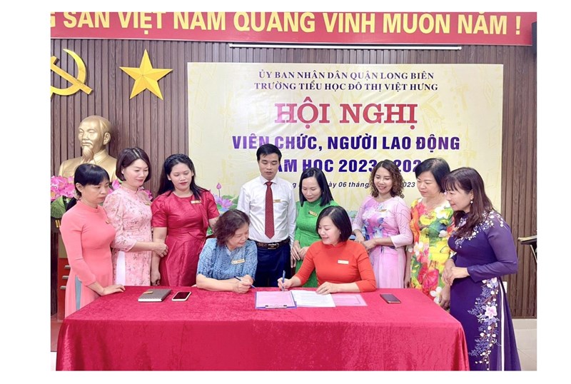 Trường tiểu học Đô Thị Việt Hưng Tổ chức Hội nghị viên chức – Người lao động Năm học 2023-2024