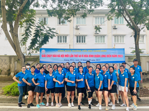 Công đoàn trường Tiểu học Giang Biên tổ chức Giải chạy Báo Hà nội Mới lần thứ 48 - Vì hòa bình