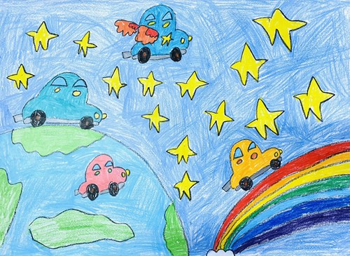 Học sinh lớp 1A2 tham gia cuộc thi vẽ tranh quốc tế Toyota với chủ đề  Chiếc ô tô mơ ước 