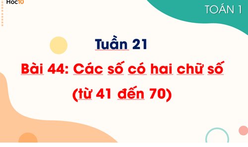 Toán 1 - Tuần 21 - Bài 44: Các số có hai chữ số (từ 41 đến 70)