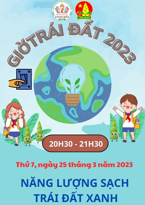 Học sinh trường Tiểu học Giang Biên hưởng ứng Giờ Trái đất năm 2023
