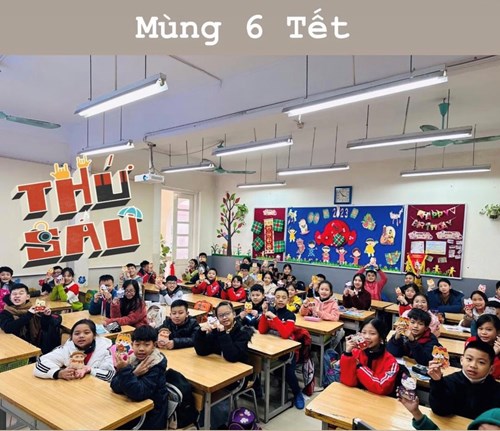 Khai bút đầu Xuân - Buổi học đầu tiên năm Quý Mão 2023 của học sinh lớp 5A1 trường Tiểu học Giang Biên
