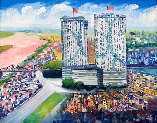 Các tác phẩm vẽ tranh chào mừng kỉ niệm 20 năm thành lập quận Long Biên