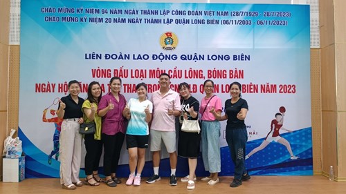 Đoàn viên công đoàn trường Tiểu học Gia Thụy  tích cực tham gia Ngày hội Văn hóa Thể thao quận Long Biên năm 2023