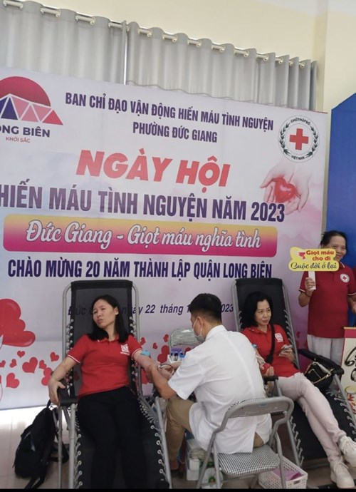 CBGV trường tiều học Ngô Gia Tự tích cực tham gia công tác hiến máu nhân đạo năm 2023 