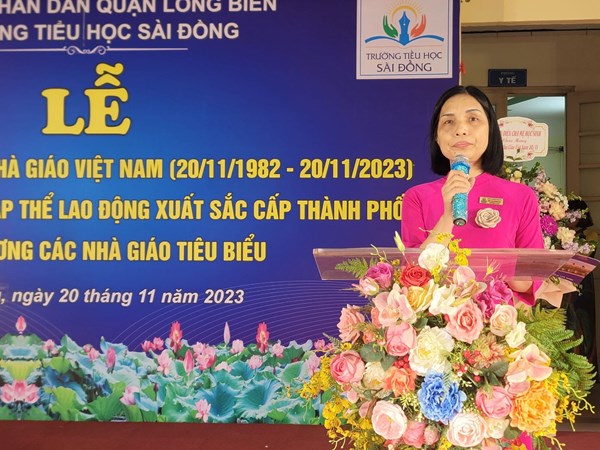 Cô giáo Đào Thị Phương Hoa – Gương điển hình tiên tiến của trường TH Sài Đồng
