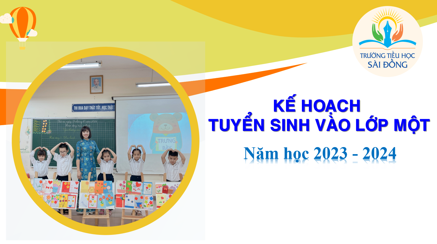 Kế hoạch tuyển sinh vào lớp Một năm học 2023 - 2024 trường TH Sài Đồng