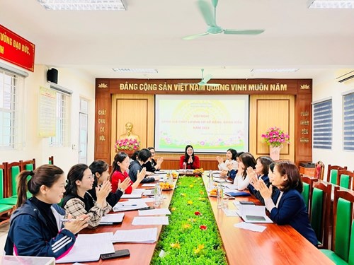 Chi bộ trường Tiểu học Thanh Am tổ chức Hội nghị kiểm điểm, đánh giá, xếp loại chất lượng Chi bộ đảng, đảng viên năm 2023.