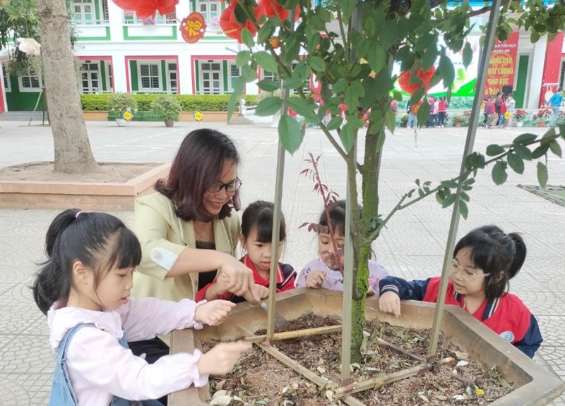 Trường Tiểu học Thanh Am hưởng ứng Tết trồng cây Xuân Giáp Thìn 2024.