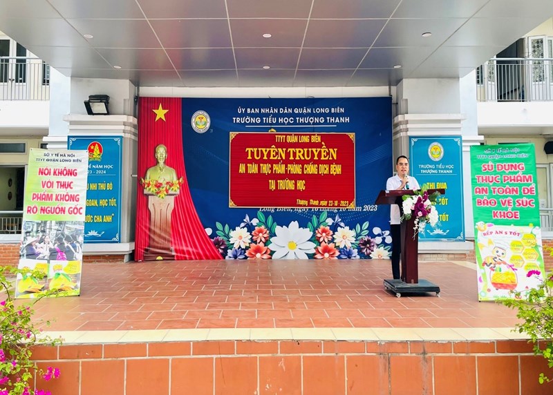 Trường Tiểu học Thượng Thanh tổ chức tuyên truyền về thực hiện vệ sinh an toàn thực phẩm 