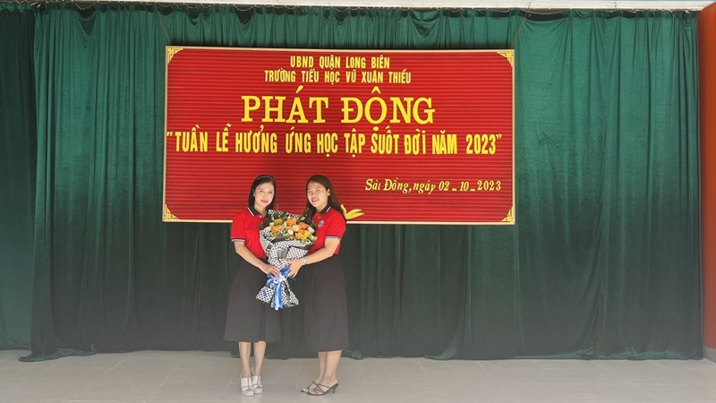 Trường Tiểu học Vũ Xuân Thiều phát động Hưởng ứng tuần lễ học tập suốt đời năm 2023.