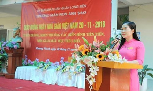Tấm gương điển hình - cô giáo Hà Thị Thùy - Phó BT chi bộ, Phó hiệu trưởng nhà trường.