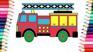 Tranh tô màu xe cứu hỏa