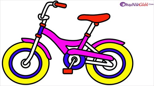 Tranh tô màu xe đạp cho bé