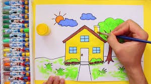 VẼ NGÔI NHÀ l Cách vẽ ngôi nhà đơn giản nhất