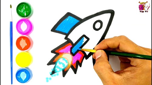 Vẽ và tô màu tàu vũ trụ | Draw and color spacecraft