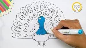Hướng dẫn cách vẽ CON CÔNG, vẽ CHIM CÔNG - How to draw Peacock | Zoom Zoom TV