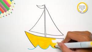 Hướng dẫn cách vẽ CON THUYỀN, vẽ thuyền buồm - How to draw sailboat | Zoom Zoom TV