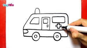 Vẽ xe cứu thương - Dạy bé vẽ xe cứu thương - Cách vẽ xe cứu thương đơn giản