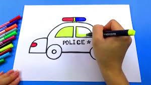 BÉ TẬP VẼ_Hướng dẫn bé vẽ xe cảnh sát đơn giản nhất_HOW TO DRAWING THE POLICE CAR