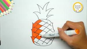 Hướng dẫn cách vẽ QUẢ DỨA - TRÁI THƠM - How to draw a pineapple | Zoom Zoom TV