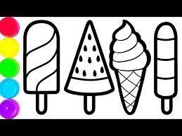 Glitter 4 Ice Creams coloring and drawing for Kids, Toddlers Кис Кис