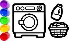 Vẽ và tô màu máy giặt cho trẻ em | Draw and color washing machine for kids | My color