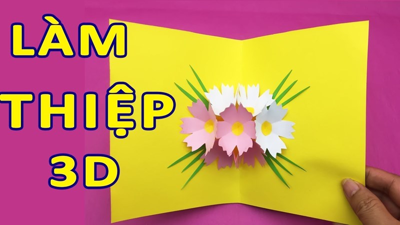 Cách làm thiệp - 3D - DIY - Flower Pop-Up Card