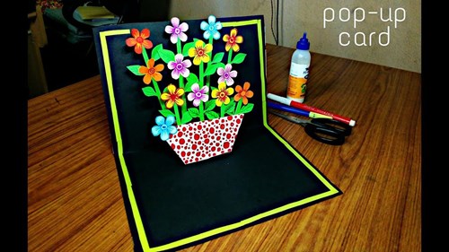 DIY Flower Bouquet Pop up Card-Paper Crafts-Handmade Craft- Mother’s Day card!