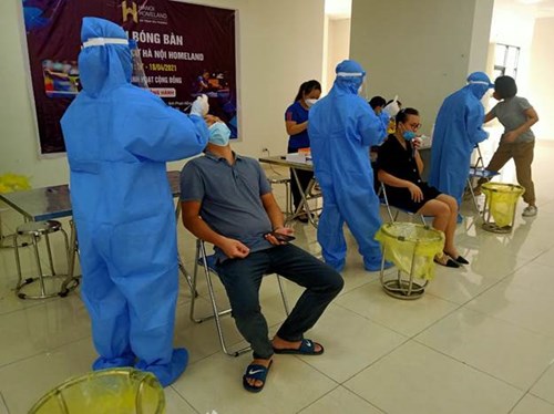 Mầm non Ánh Sao tham gia hỗ trợ Đoàn bác sĩ về Test Covid 19 tại phường Thượng Thanh.