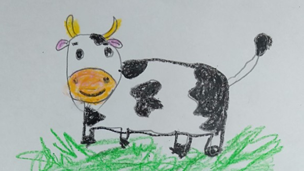 Tranh vẽ con bò