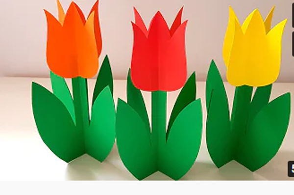 Hướng dẫn bé Tự làm hoa Hoa Tulip bằng giấy 
