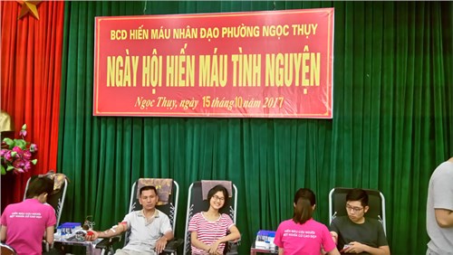 Đoàn viên thanh niên trường Mầm non Bắc Biên tham gia ngày hội Hiến máu nhân đạo