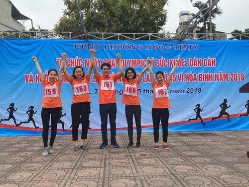 Chi đoàn Trường mầm non Bắc Biên tham gia giải chạy Olympic