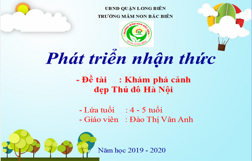 Hoạt động: Phát triển nhận thức; Khám phá cảnh đẹp Thủ đô Hà Nội