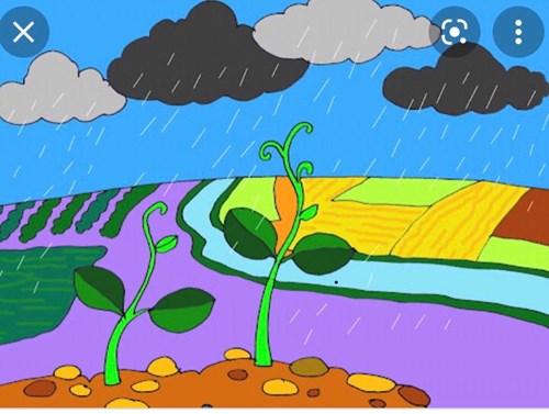 Tạo hình: “ Bé vẽ mây và mưa” lớp MGN B1